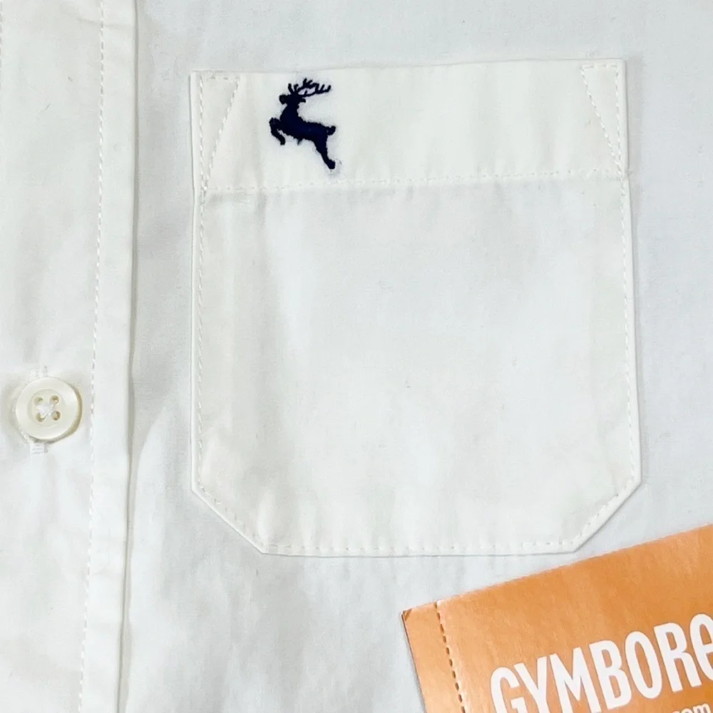 Gymboree Holiday Traditions Long Sleeve Button Down Dress Shirt Boys 6 Cream